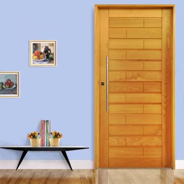 Imagem de Kit Porta De Madeira Pivotante 210X72Cm Batente 14Cm Fechadura 803 Rolete 3B Roma Tauari