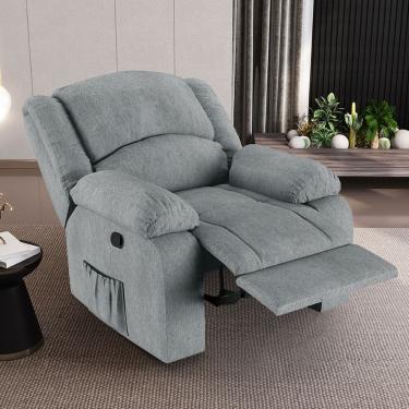 Imagem de Poltrona Do Papai Reclinável Sala De Cinema Madrid Manual Linho Cinza G26