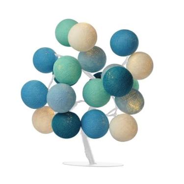 Imagem de Árvore de Luz Luminária de Mesa Abajur LED Bonsai Luz Decorativa com bolinhas Modelo Azul e Verde Santiago