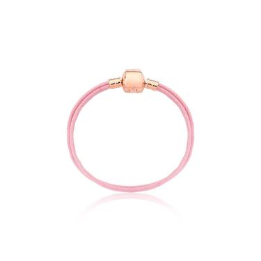Imagem de Pulseira Infantil Cord Pink Revestida Em Ouro Rose