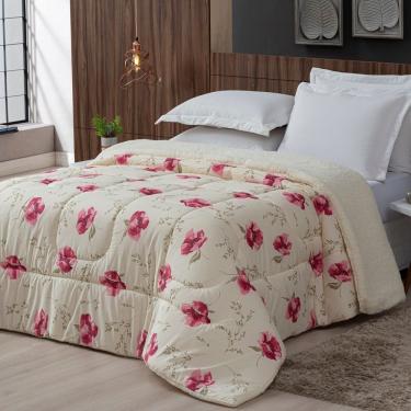 Imagem de Coberdrom Sherpa-percal 180 Fios Estampado King Gran Moratta 01 Peça - Floral Rose