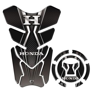 Imagem de Kit Protetor Tanque Adesivo Moto Honda Acima 2018 Preto Preto