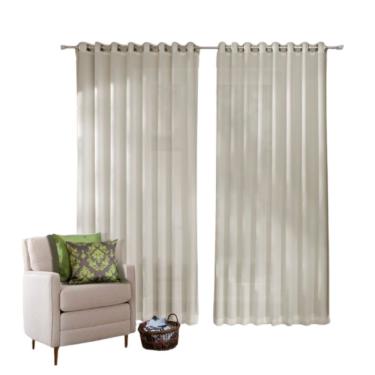 Imagem de Cortina Leve Com Forro Voil 400 X 250 Cm Geórgia Marfim