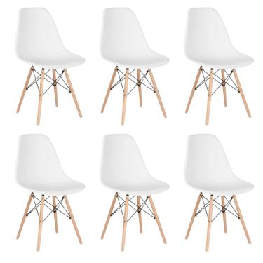 Imagem de Conjunto 6 Cadeiras Eames Eiffel Dkr Movescan Branca