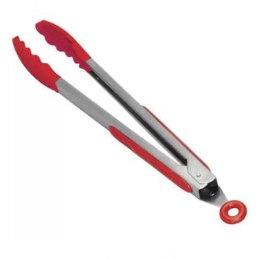Imagem de Pegador De Salada Em Inox Com Silicone Vermelho 27.5 Cm - Mimo Style - Sn11233