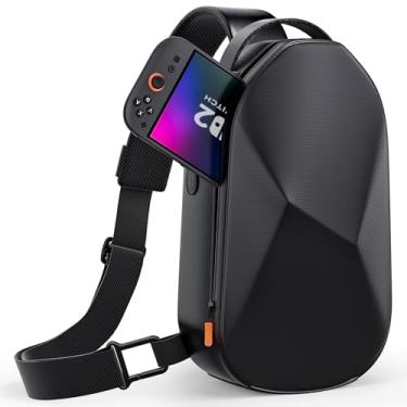 Imagem de COOWPS Sling Bag for Nintendo Switch 2 (2025)/Switch OLED/Steam Deck, Large Space Stylish Crossbody Bag with EVA Hard Shell, Thickened Lining Edge Full Protection Travel Case for Switch 2 Accessories