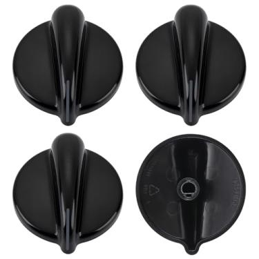 Imagem de 4 peças WB03T10236 botão de controle de queimador, botões de alcance de gás pretos para GE Range/Fogão/Cooktop