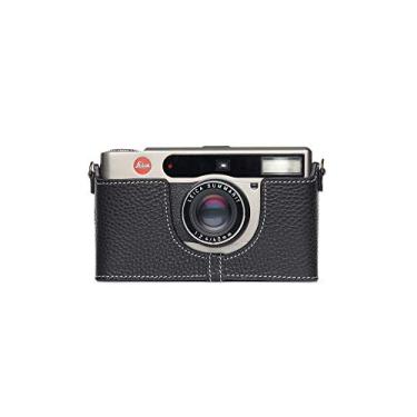 Imagem de BolinUS Capa Leica Minilux, Feita À Mão, Em Couro Legítimo, Meia Para Câmera Minilux/Minilux Zoom Com Alça De Mão (Preta)