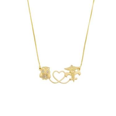 Imagem de Colar Profissão Curso Pedagogia Letras Banhado A Ouro 18K - Jhulias Jo