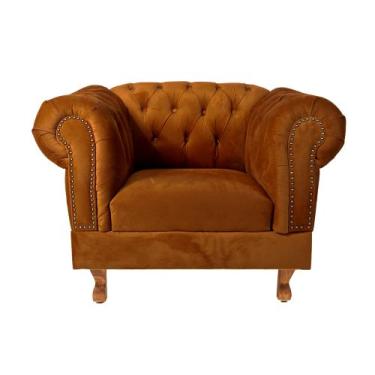 Imagem de Duas PoltronaS Chesterfield Capitone Veludo Terra Cota Decorativa /  S