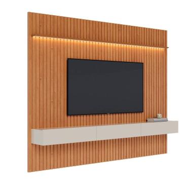 Imagem de Home Ripado Flow 2.8 LED Nature com Off White - MóveisAqui