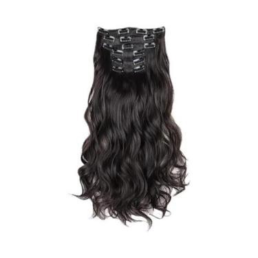 Imagem de Loira Preta 24 Polegadas Longas Extensões De Cabelo Sintético Reto 16 