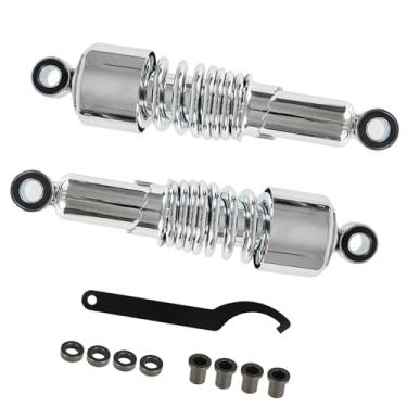 Imagem de atvwrlod Amortecedores traseiros cromados de motocicleta 267 mm 267 mm 10,5 substituição de suspensão traseira para Sportster 883 1200