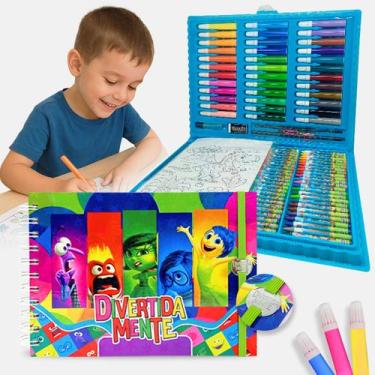 Imagem de Kit Maleta Pintura Dinossauros 150Pçs e Livro de Colorir Bobbie Goods,