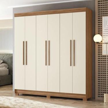 Imagem de Guarda-roupa 06 Portas 2 Gavetas com Espelho Mdp Toledo - Santos Andir