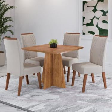 Imagem de Conjunto para Sala de Jantar com 4 Cadeiras Malva - Viero