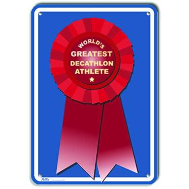 Imagem de PetKa Signs and Graphics PKWG-0065-NP_ Placa de plástico "World's Greatest Decathlon Athlete", 17,8 cm x 25,4 cm, World's Greatest Red