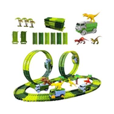 Imagem de Brinquedo De Trem Elétrico Com Pista De Dinossauro Flexível Para Menin