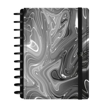 Imagem de Caderno De Disco Iscool 140 Fls Grande G+ Lírico Abstrato Flow Preto