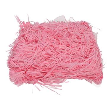 Imagem de Mbeysaq 500 g de papel ráfia amarelo para embalagem de caixa de presente e enchimentos decorativos (rosa)