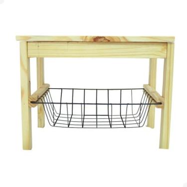 Imagem de Fruteira Mini Com Cesto Removível De Aço Em Madeira - Beto Moveis, NAT