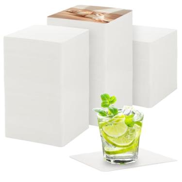 Imagem de LDXDRU 300 peças de porta-copos de papel, porta-copos de papelão, porta-copos descartáveis brancos para mesa de café, decoração de cozinha, escritório em casa, DIY, banquete, presente