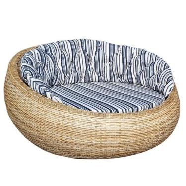 Imagem de Poltrona Sofá Chase Redondo Encosto Fibra Sintética Alumínio Grande Va