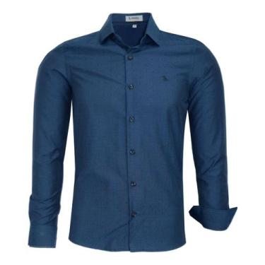 Imagem de Camisa Social Amil Masculina Slim Manga Longa Pigmentada Passa Fácil 1