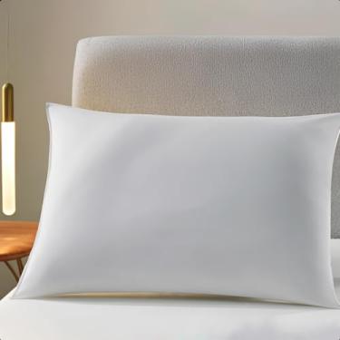 Imagem de Travesseiro Suporte Médio Percal 180 Fios e Pluma de Ganso 50x70 cm Antialérgico