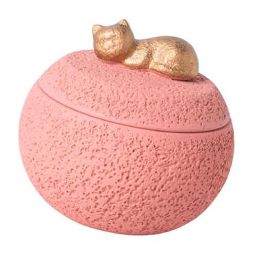 Imagem de ＡＷＨＡＯ Caixa de cinzas memorial para urna funerária, recipiente compacto e resistente à umidade, urna de cremação para lembranças, Rosa