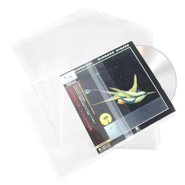 Imagem de sdroceRyaM 50 peças de mangas externas de vinil dupla face 4,7 mil capas protetoras de vinil de plástico transparente para Mini LP SHM-CD