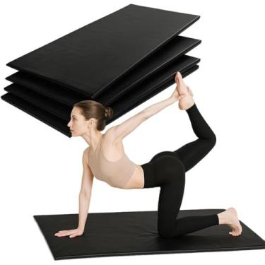 Imagem de Colchonete Multifuncional para Exercícios, Espuma Alta Densidade, Impermeável, P/Yoga Academia Fitness, Tapete P/Treinamento, Compacto e Resistente (Preto)