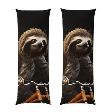 Imagem de Capa de travesseiro corporal com zíper oculto, fronha longa de microfibra macia e respirável para travesseiro corporal, capas de travesseiro de preguiça de ciclismo para presente de dormir 50 x 137 cm