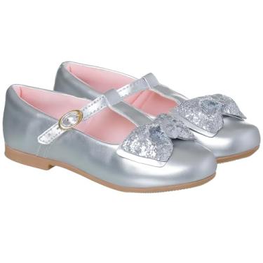 Imagem de Sapatilha Infantil Juvenil Boneca Mary Jane Tira T Confortável Sapato Menina Social Festa My ToT (Prata, BR, Adulto, Numérico, 33)