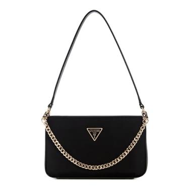 Imagem de GUESS Gemma Mini bolsa de ombro com zíper superior, preta, Preto, One Size