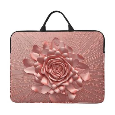 Imagem de Capa para laptop ouro rosa de 14 polegadas, bolsa de transporte para computador, à prova de choque, capa protetora para notebook, bolsa portátil para laptop, bolsa à prova d'água, para homens e