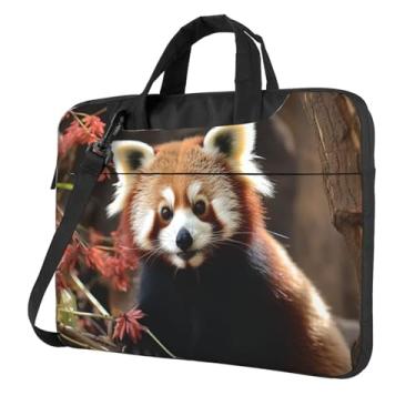 Imagem de Capa para laptop Red Pandas à prova de choque protetora para notebook bolsa portátil à prova d'água para homens e mulheres, Preto, 13 inch
