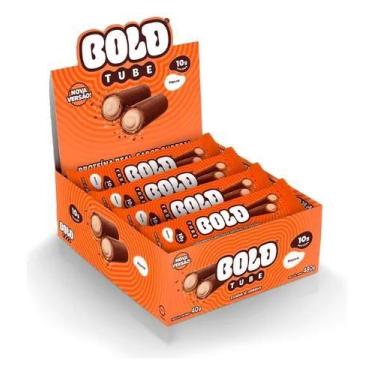 Imagem de Barra BOLD Tube Paçoca Caixa 12un Proteína 10g Recheio Cremoso
