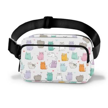 Imagem de Pochete feminina casual, bolsa de cinto, moderna, fácil de guardar, com alça ajustável, viagem, caminhada, corrida, caminhada, Multicor, Medium, Casual