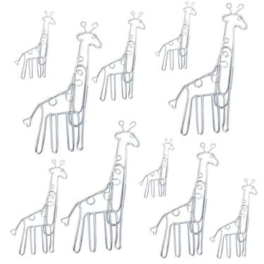 Imagem de Qywwss 10 peças de clipes de papel jumbo decorativos girafa grandes clipes de papel extra grandes para papelada, casa, escola e material de escritório