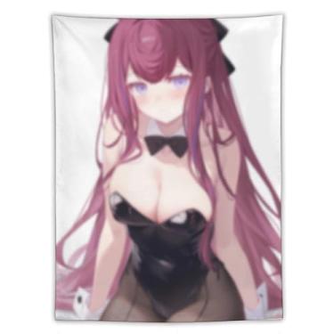 Imagem de LIEGBMEU Tapeçaria de biquíni sexy anime menina 152.4 cm x 203.2 cm interior exterior parede colcha arte decoração de tapeçaria caprichosa, AF354