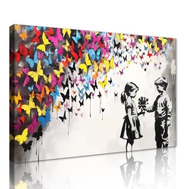 Imagem de Novatique Banksy Canvas Wall Art Street Graffiti Wall Art Modern Banksy Print Poster Decor Pop Cool Painting Obra de arte para quarto sala de estar, 61 x 91 cm