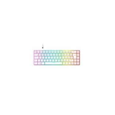 Imagem de Teclado Mecânico Gamer Hyrax Thunder Pro, Switch Huano Vermelho, RGB, Layout 65%, USB-C, ABNT2, Branco - HCK65W-RED-RGB