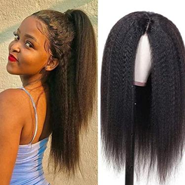 Imagem de Enoya Peruca de cabelo humano 360 lace frontal pré-arrancada, cabelo humano sem cola, densidade 200 para mulheres negras com linha do cabelo natural de bebê (peruca frontal de renda 360, 56 cm)