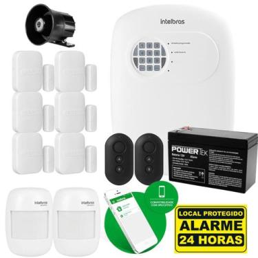Imagem de Kit Alarme Sem Fio Intelbras ANM 24 NET com 8 Sensores e Acesso Via Ap
