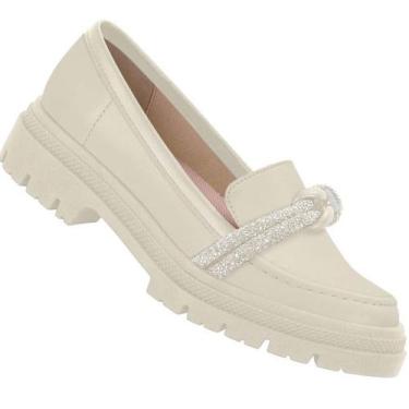 Imagem de Sapato Mocassim Loafer Moleca 5775.107 Feminino, Off white, 37