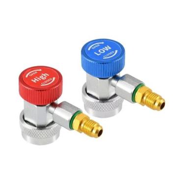 Imagem de R134A H/L Ajustável Auto Carro AC Manômetro Alumínio Adaptador De Refr