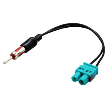 Imagem de Antena de rádio de carro Dual Fakra (Z) para plugue adaptador DIN ISO compatível com A3 A4 V-W Volvo
