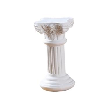 Imagem de IEUDNS Pequena estátua de pilar romano, mini coluna grega, acessório para casa, decoração de mesa, porta-velas, estatueta para quintal interno, estante de, 5.8 Cm X 5.8 Cm X 11