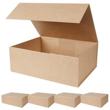 Imagem de Caixas de presente Aimyoo Brown Magnetic com tampas 35x23x11cm, pacote